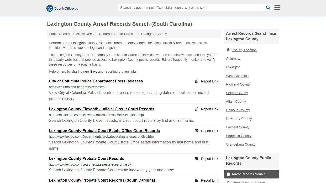 Arrest Records Search - Lexington County, SC (Arrests & Mugshots)